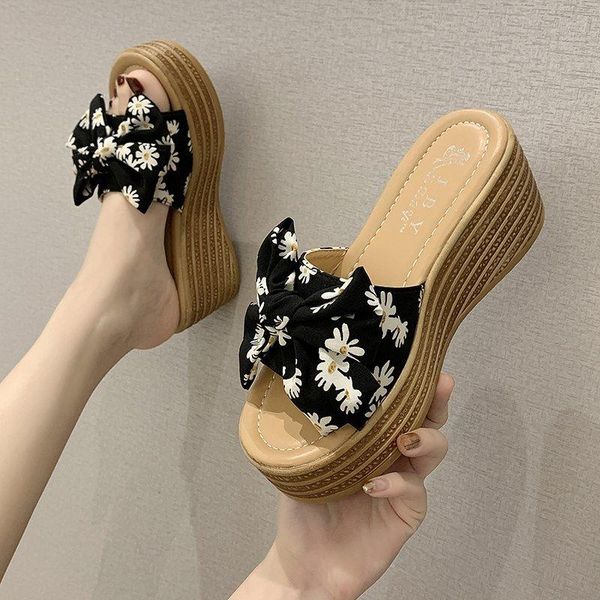 

women slippers outdoor shoes lady sandals slides elegant, Black