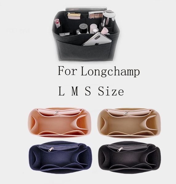 

bag parts & accessories women insert organizer for fashion makeup handbag ladies inner purse portable cosmetic inside bags 4 colors, Black