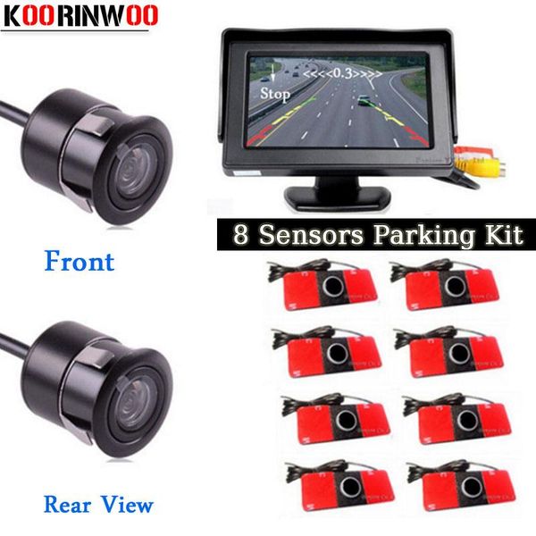

car rear view cameras& parking sensors koorinwoo parktronic monitor digital 800*480 radar sensor system 8 probe alarm front camera