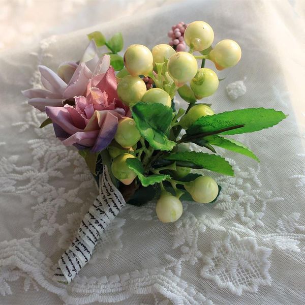 

pcs/lot berry bride wrist flower and bridegroom corsage for wedding decorative flowers & wreaths