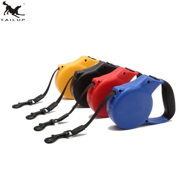 

[tailup] 5m dog retractable leash 3m nylon solid pets dogs rop automatic walking leads for small cl121 collars & leashes