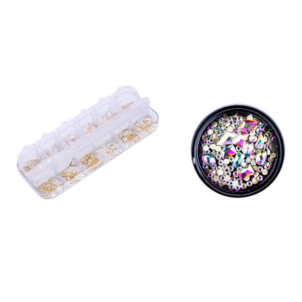 

nail art kits 1 box 3d decals diy nails decoration & mixed rhinestones decorations