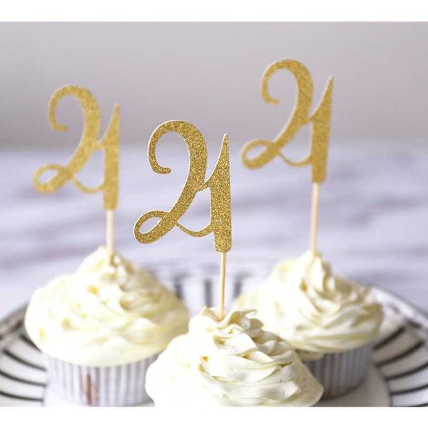 

other festive & party supplies custom 21st birthday cupcake ers/personalised twenty one glitter ers/table decorations/birthday gold