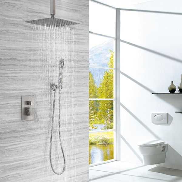 

bathroom faucet stainless steel rain shower bath wall mounted ceiling mixer tap square set sets