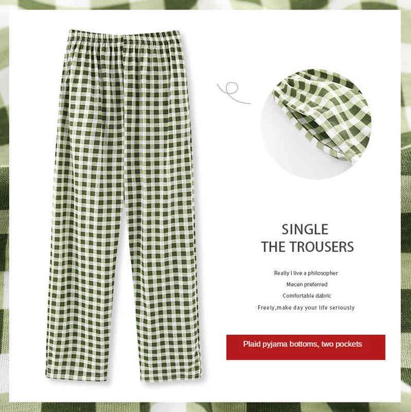 

women's pants & capris lisacmvpnel plaid print women loose cotton household can be worn out spring and autumn sleep bottoms 466t, Black;white