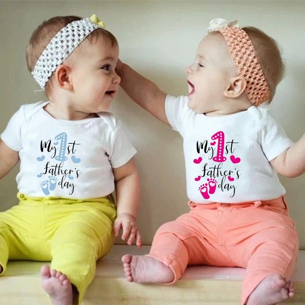 

rompers my first father's day printed infant baby romper clothes cotton short sleeve born ropa jumpsuit body boy girl bodysuits, Blue