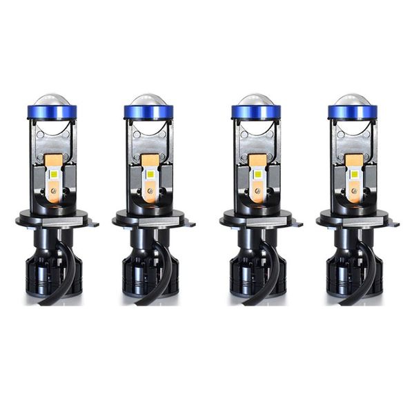 

car headlights multifunction 1 pair h4 12000lm 36w 6000k/3500k lamp motorcycle led mini lights lens bulb automobiles accessories
