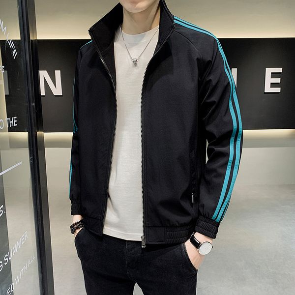 

stand collar et men's autumn trendy baseball et ins loose net red fried street ruffian handsome casual sports top, Black;brown