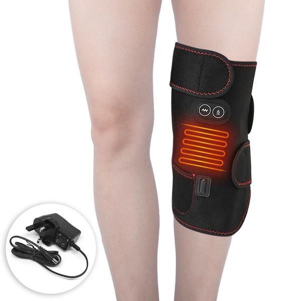 

portable massaging heating knee pads magnetic therapy kneepad pain relief arthritis brace support patella sleeves elbow &, Black;gray