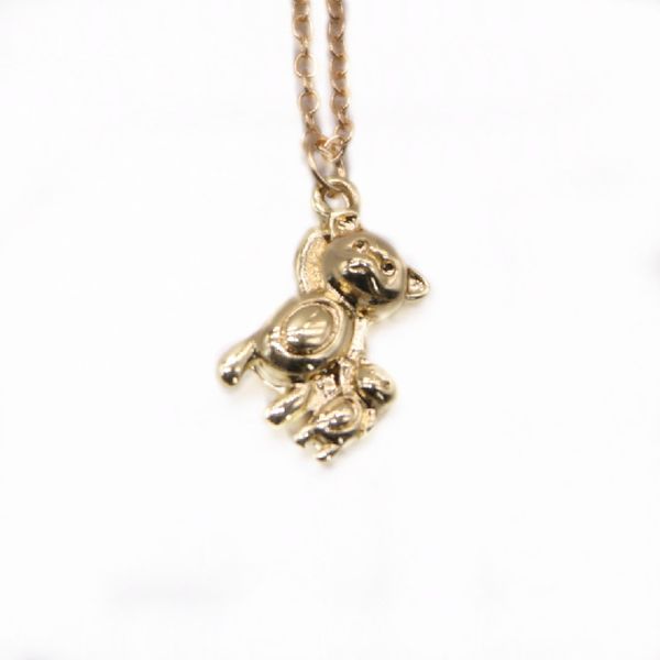 

cute fashion bear pendant environmental protection material cartoon animal series smooth surface design necklace wholesale, Silver