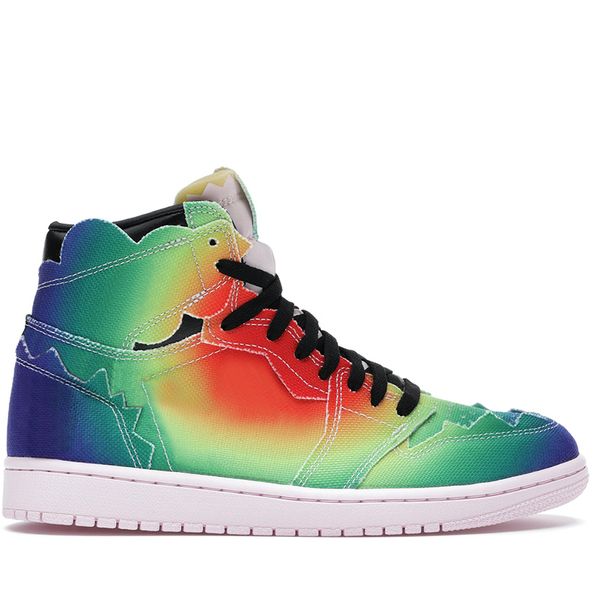 

men women basketball shoes jumpman 1 1s high j balvin orange sneakers original box