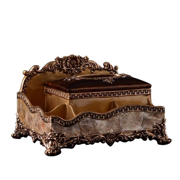 

resin tissue box multifunction luxury european paper rack office organizer home dining table car towel storage boxes & napkins
