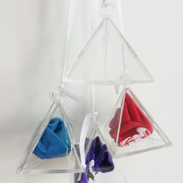 

party decoration clear pyramid pendants helium balloon weights gravity block wedding decorations gift box birthday supplies 10pcs
