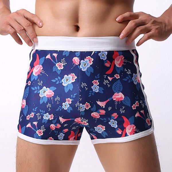 

underpants printied men low rise tracksuit home pants casual shorts boxer sport underwear printed men's arrow trousers, Black;white