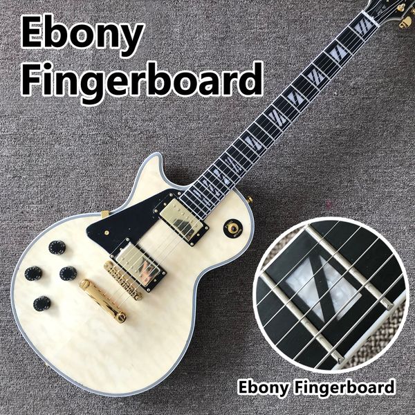 

2021 left hand electric guitar, ebony fingerboard, flame maple solid mahogany body electric guitar