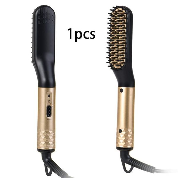

electric hair brushes men's multi-function straight comb beard style combing type ceramic straightener