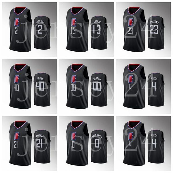 

nba's basketball jersey los's angeles's clippers's kawhi leonard paul george 13 lou williams 23 ivica zubac 40 any playe, Black;red