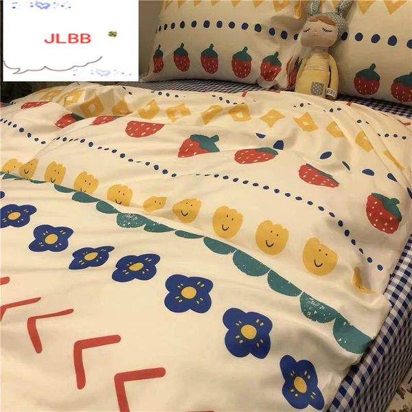 

bedding sets 2021 arrival summer double sided bed linings concise style set quilt cover sheet pillowcase 4pcs/set