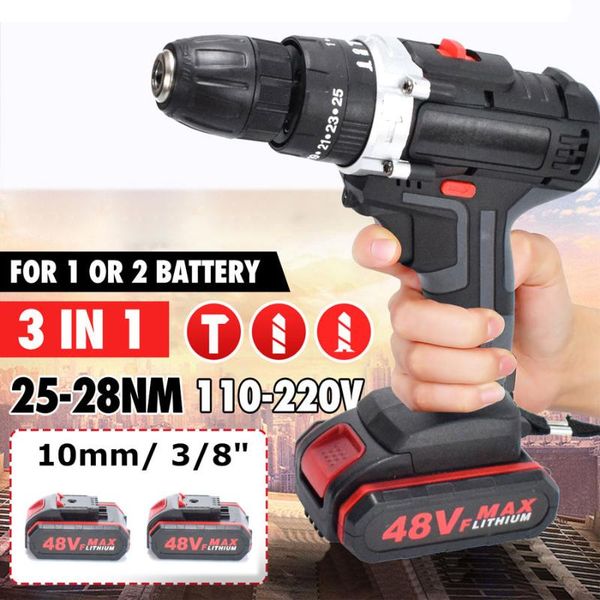 

professiona electric drills 48vf drill impact cordless screwdriver lithium battery wrench wireless 21v for home