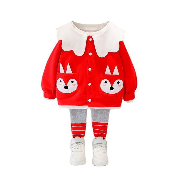 

clothing sets fashion spring autumn baby clothes children girls cotton sports jacket pants 2pcs/set toddler active costume kids tracksuits, White