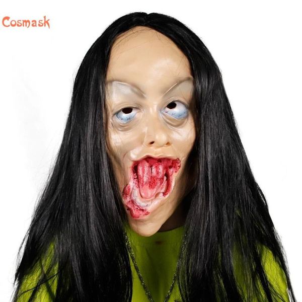 

party masks cosmask halloween banshee scary latex mask masquerade long hair ghost