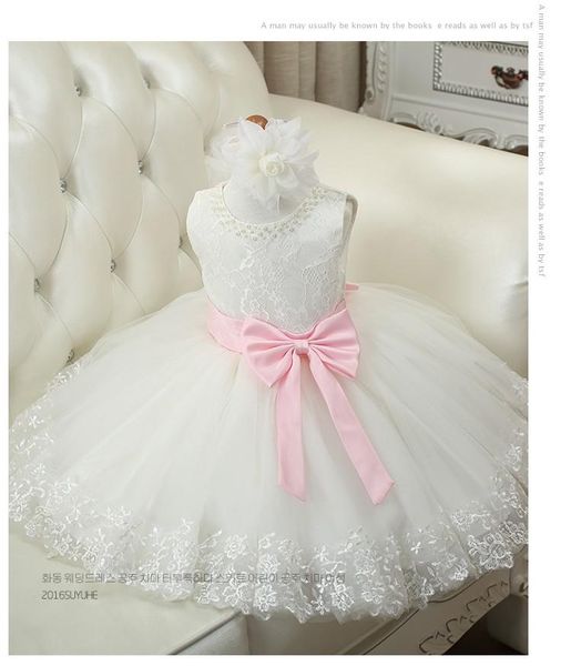 

girl's dresses 2021 white lace flower ball gown girl for weddings summer solid kids prom birthday party, Red;yellow