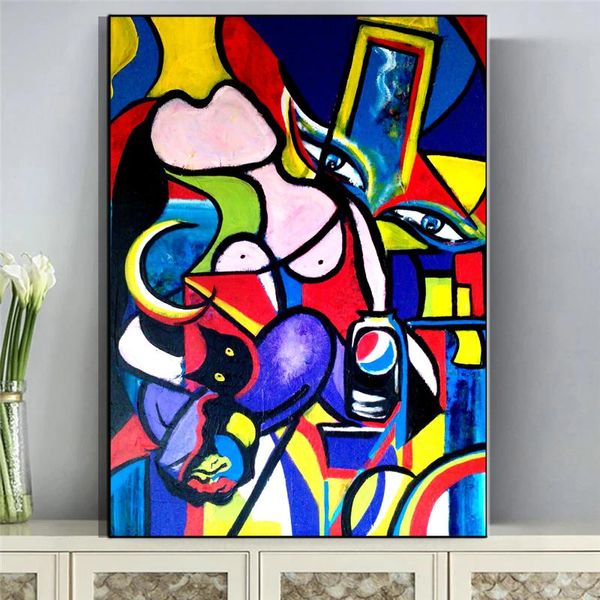 

paintings picasso's woman painting on canvas, art graffiti wall prints and posters, frameless paintings, home living room decoration