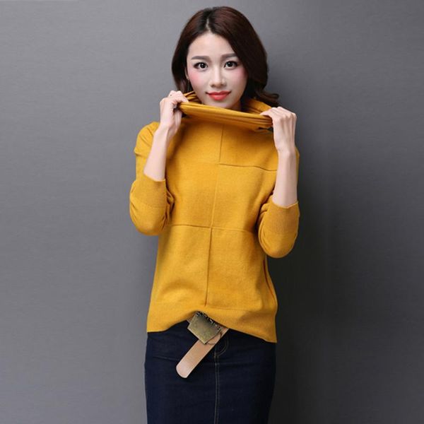 

women's sweaters turtleneck pullovers elasticity knitted ribs slim jumper autumn winter basic female sweater fashion top, White;black