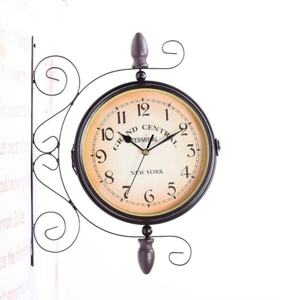 

wall clocks double-side mount clock with mute movement home office el decoration gift -40