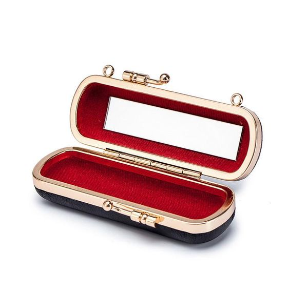 

cosmetic bags & cases fashion lady case single with mirror sheepskin lipstick box woman mini bag