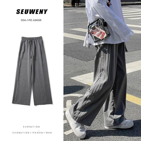 

neploha men's casual oversize pants harajuku straight 2021 fashion streetwear vintage trousers hip hop, Black