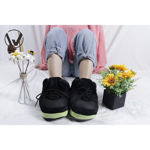 

size winter warm handsome sneakers shoes slippers room men's home averagesize, Black