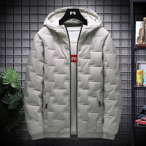 

men's down & parkas winter warm men jacket coat casual stand collar puffer thick hat parka coats male hooded waterproof solid color, Black
