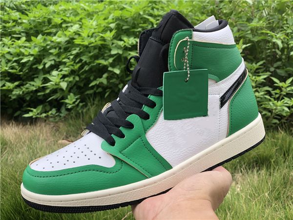 

original version jumpman 1 lucky green basketball shoes mens womens genuine leather luxurys designers sneakers come with box