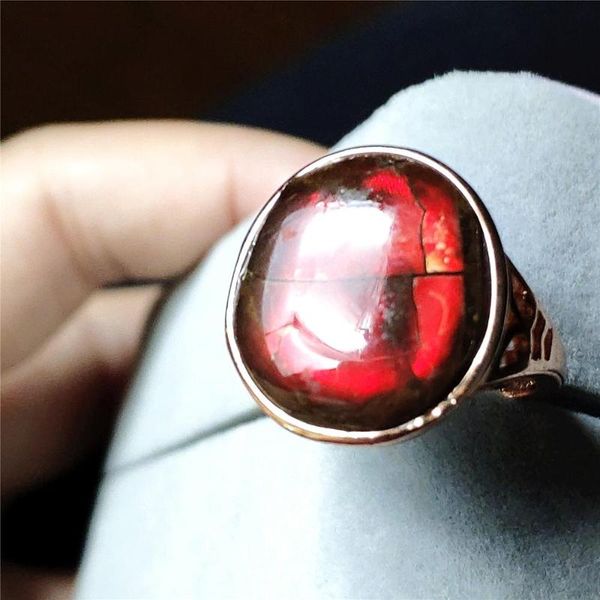 

cluster rings genuine natural colorful ammonite ammolite ring for woman trendy party gift 19x17mm s925 sterling silver luxury crystal, Golden;silver