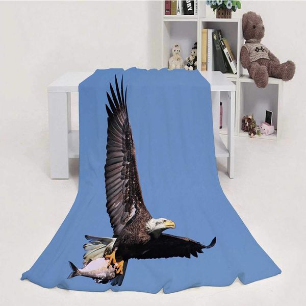 

Bald (haliaeetus leucocephalus),Flannel Fleece Throw Blanket, Weight Super Soft Cozy PBed Blanket 40''x50''(WxL)