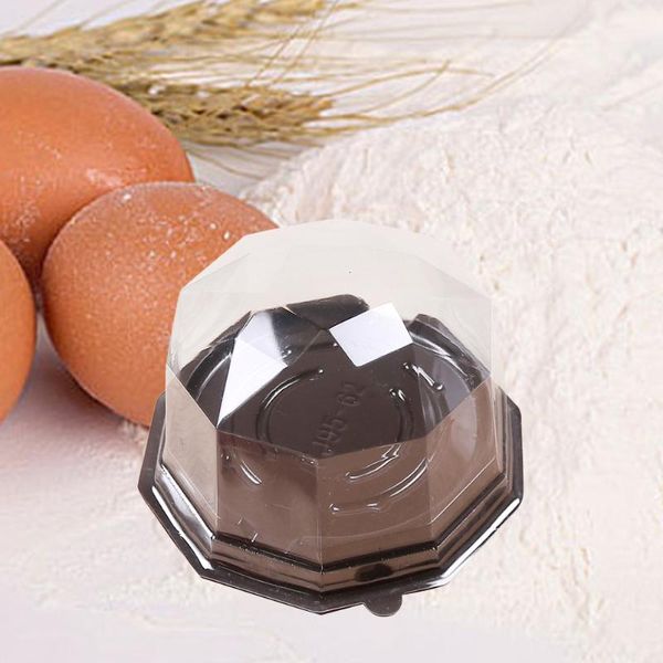 

gift wrap 100 pcs disposable mooncake container diamond shape cake boxes mousse packaging holder food with lid