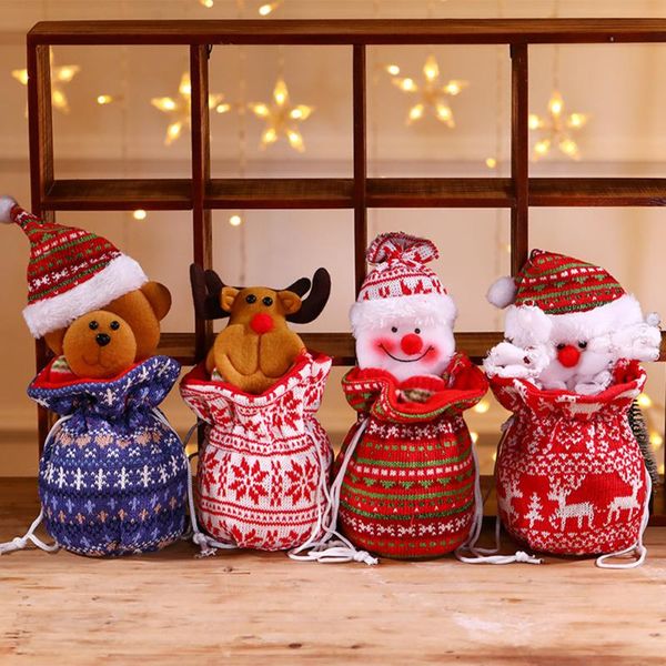 

christmas decorations treat bag cute plush pouch props packaging gift festival year decor supplies