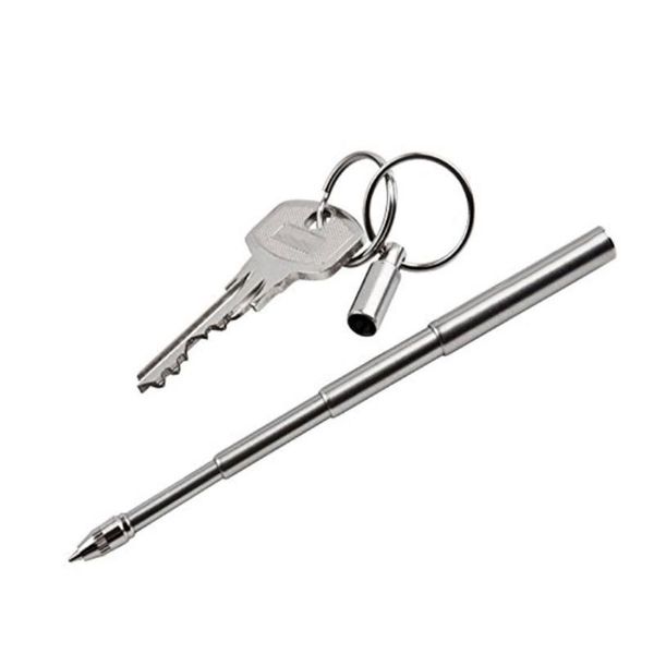 Gelstifte 1 Stück Mode für Geschenke Handwerk 67mm Edelstahl Metall Schlüsselanhänger Stift Kreative Teleskopkugelschreiber 2021