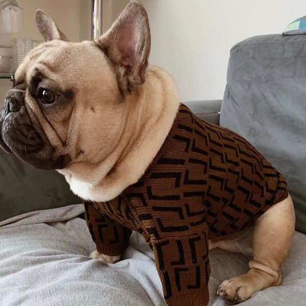 

2021 Winter Dog Clothes Cat Vest Small Sweater s Designers Pet Supply Clothing Shirt For Puppy Cotton Knit Cardigan D21101211Z, Brown