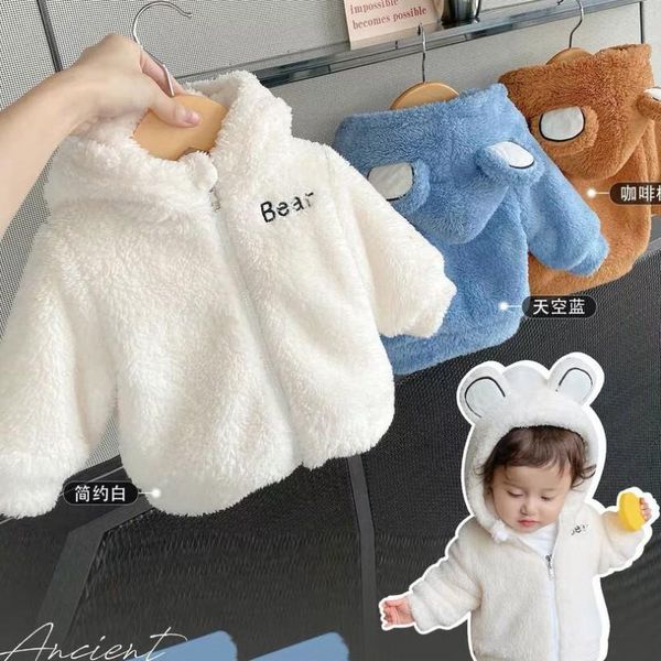

jackets boy winter hooded fleece thickness kids coats children outerwear autumn 2021bbt0022, Blue;gray