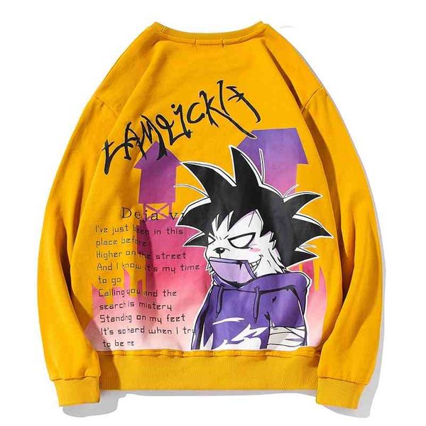 

trendy hip hop oversize large long sleeve student casual round neck pullover, Black