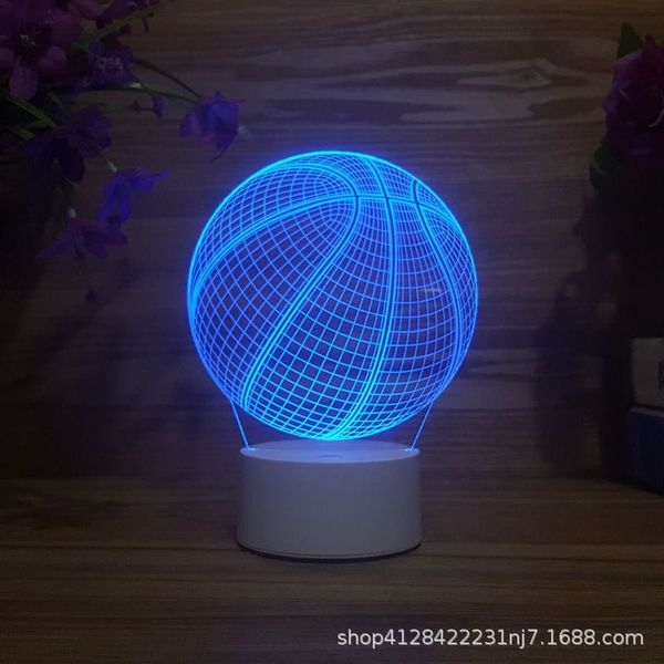 

basketball colorful led touch color change night eye protection 3d desk lamp