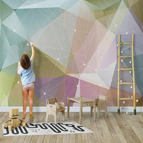 

wallpapers custom mural wallpaper 3d stereo color geometric art wall painting living room children's bedroom home decor papel de parede