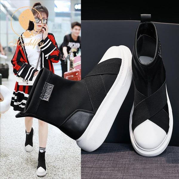 

boots ins autumn winter style fashion mid-ankle for women, Black