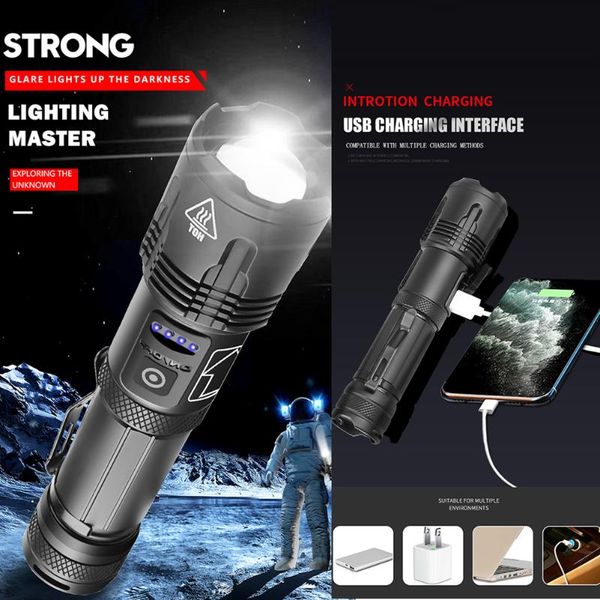 

flashlights torches xhp70 xhp99 led rechargeable 5 gears emergency hunting fishing torch lamp waterproof flash light with pen cli