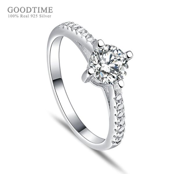 

cluster rings women ring pure 925 sterling silver zirconia rhinestone wedding jewelry accessories for bride party dress up, Golden;silver