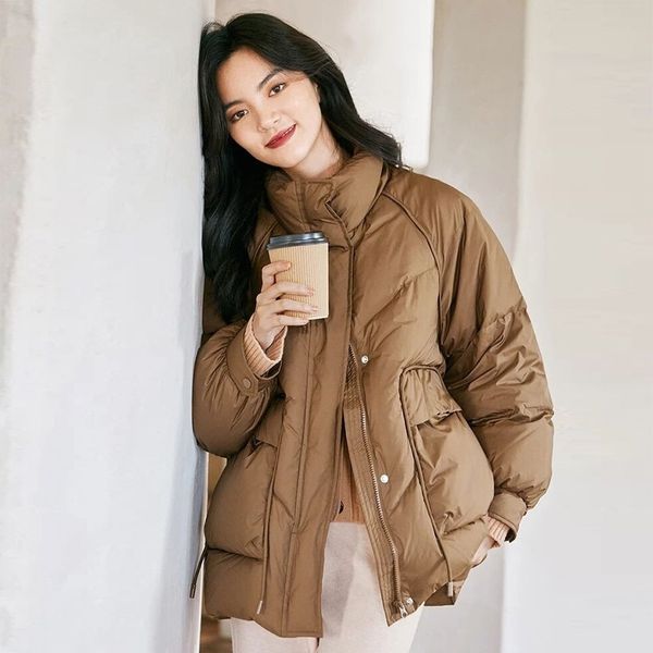 

yfl coffee stand collar down jacket women's autumn and winter 2021 new bread warm 1c9980431, Black