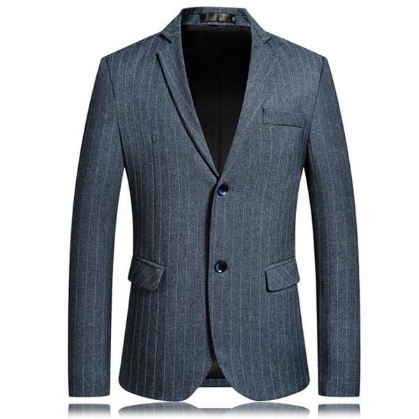 

men's suits & blazers suit jacket male trend korean youth casual business single western-style striped black grey blue, White;black