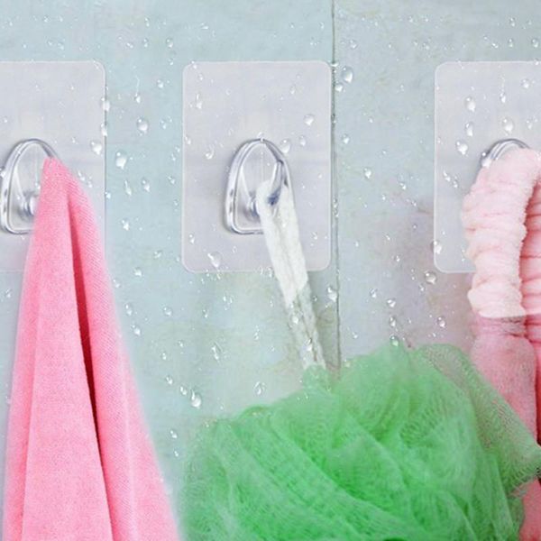 

hooks & rails 5/10/20 pcs super glue hook transparent strong self adhesive key towel door wall hanger for hanging kitchen bathroom accessori